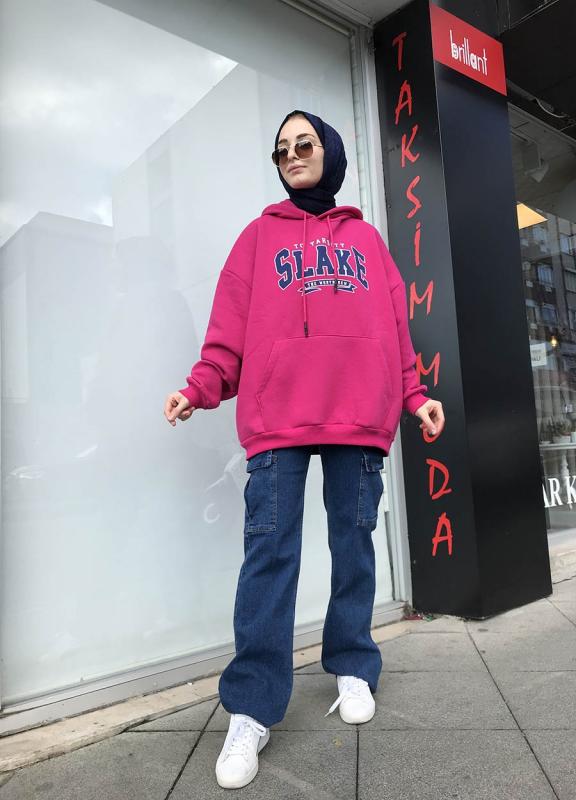 Slake%20%20Kapüşonlu%20Oversize%20Sweatshirt