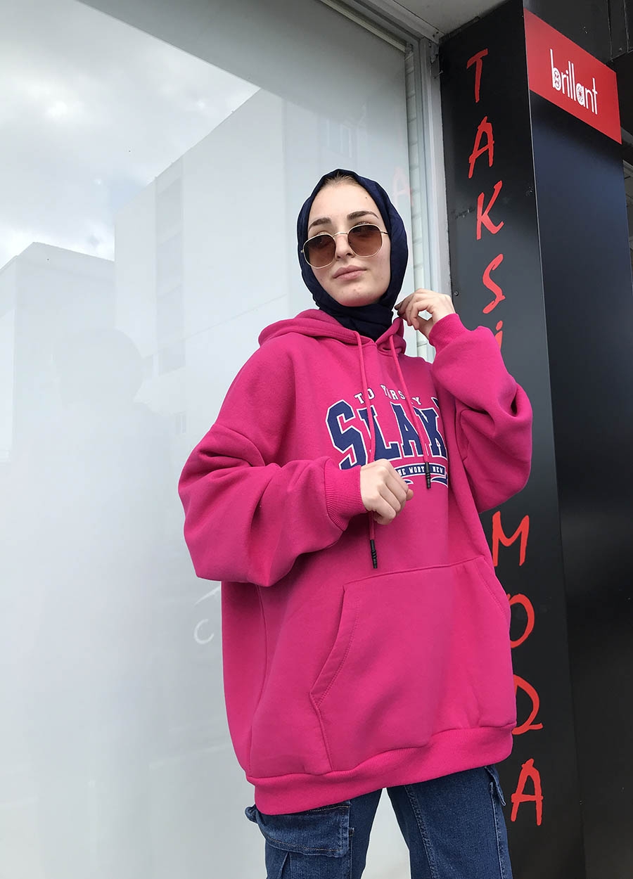 Slake%20%20Kapüşonlu%20Oversize%20Sweatshirt