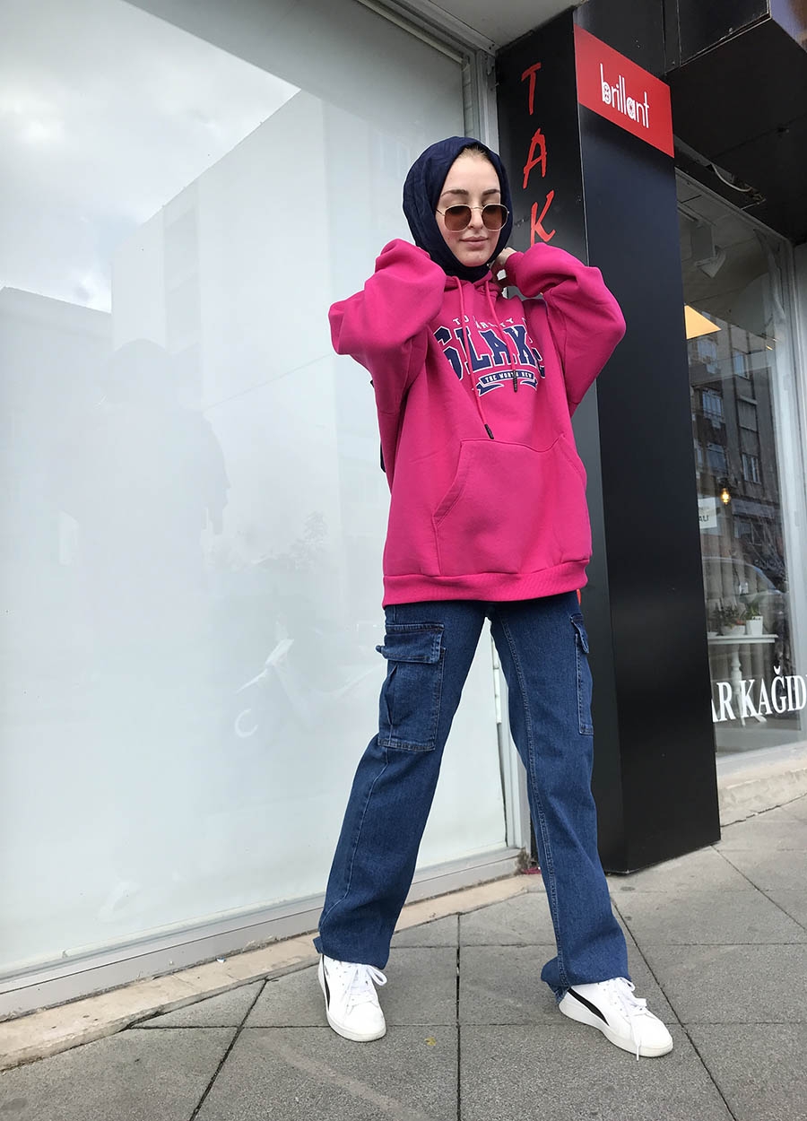 Slake%20%20Kapüşonlu%20Oversize%20Sweatshirt