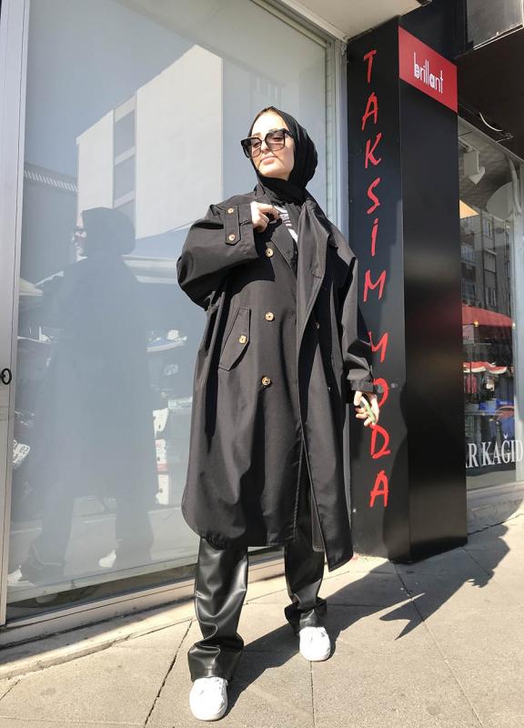 Oversize%20Düğme%20Detaylı%20Trençkot%20