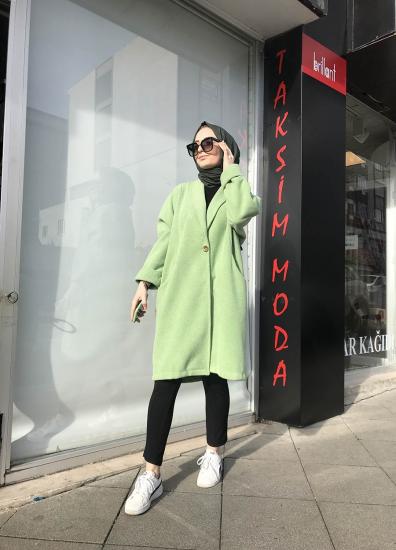 Tek Düğmeli Oversize Kaban Detayları